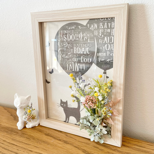 ハンドメイドのドライフラワー猫 4f8455182a3804398d5ed65e7965ea