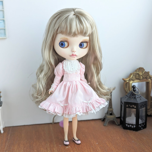 WEB限定カラー 1061※ブライスアウトフィット※ピンクのロリータワンピース ※1/6 服、靴