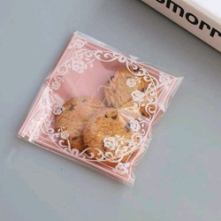 [送料無料] ピンク♡ローズ 7×7cm OPP袋　35pcs 2枚目の画像