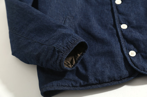 秋冬新品 デニムのジャケット メンズ 厚手暖かいコート 男 ブルー コットンジャケット 10枚目の画像