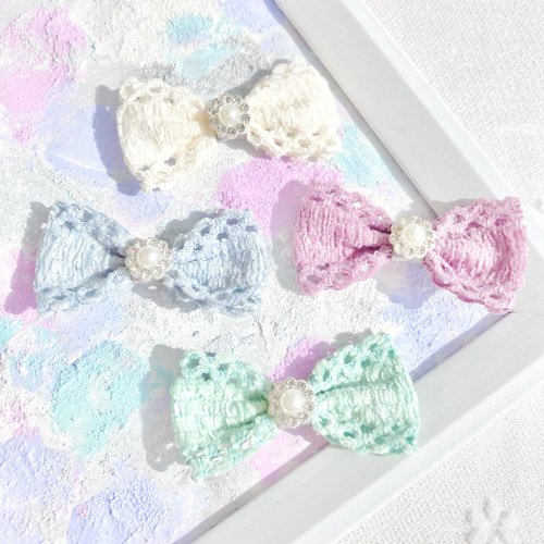 ❁くすみカラーリボン1❁ ベビーヘアピンベビーヘアクリップ