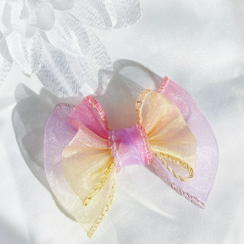 ꫛꫀꪝ【デニム風ふんわりリボン】ベビーヘアクリップ　キッズヘアクリップ　ヘアゴム ꫛꫀꪝ【デニム風ふんわりリボン】ベビーヘアクリップ キッズ