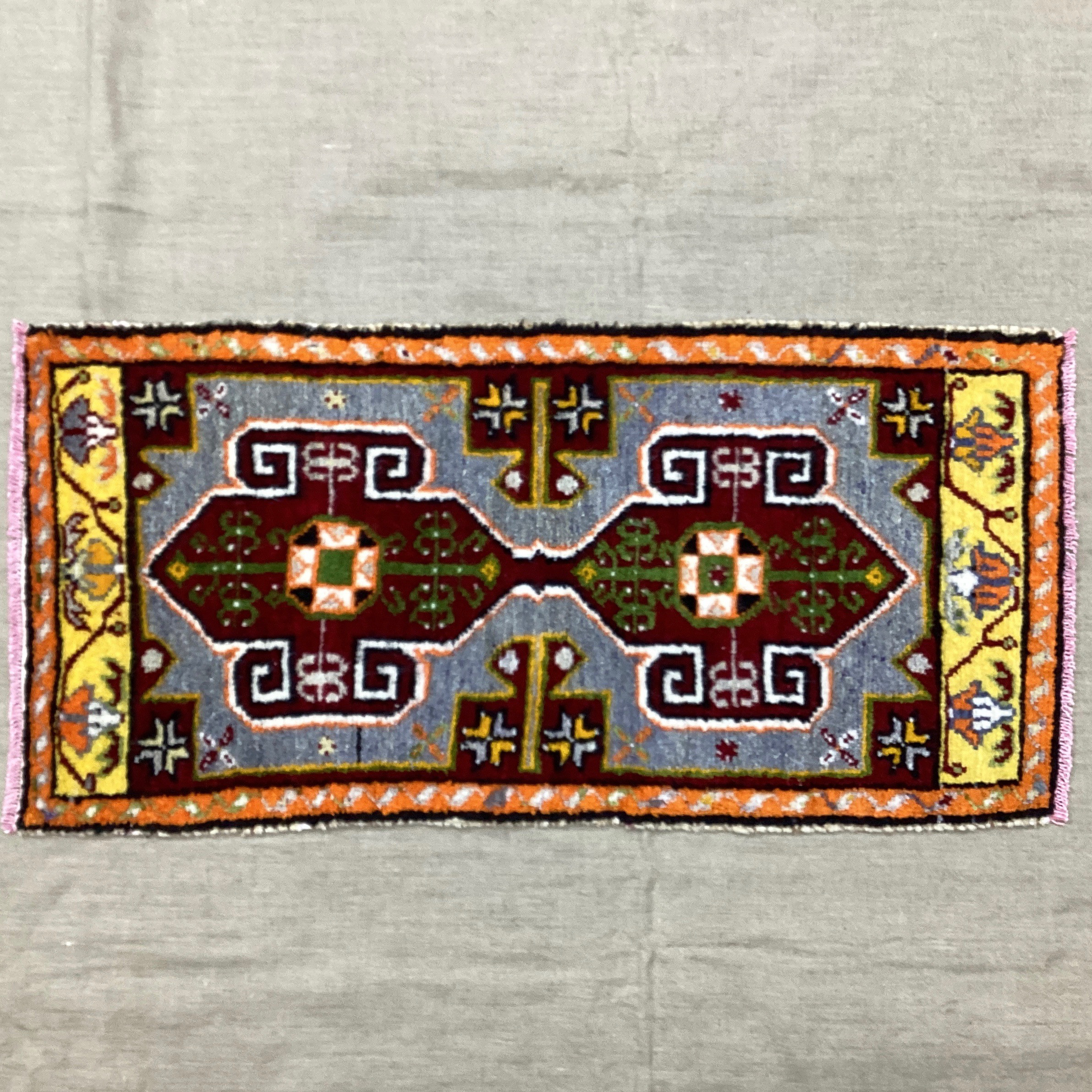 手織りトルコ絨毯 100x58cm ヴィンテージラグ