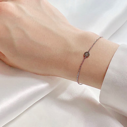 イニシャルブレスレット(シルバー) SV925 シンプル 文字入れ 華奢 ペア 1枚目の画像