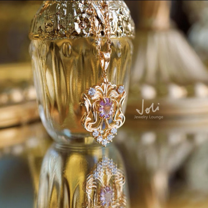 ダークインセンス ベルベット 天然ピンクサファイア キラキラ ペンダントトップ(チェーンなし)レトロ