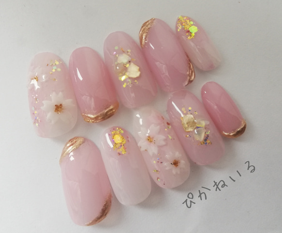 【コネクタ付き！すぐにお使い頂けます】ネイルチップ 桜ピンク 3b0f7c62f267068c34323b6fb6770c