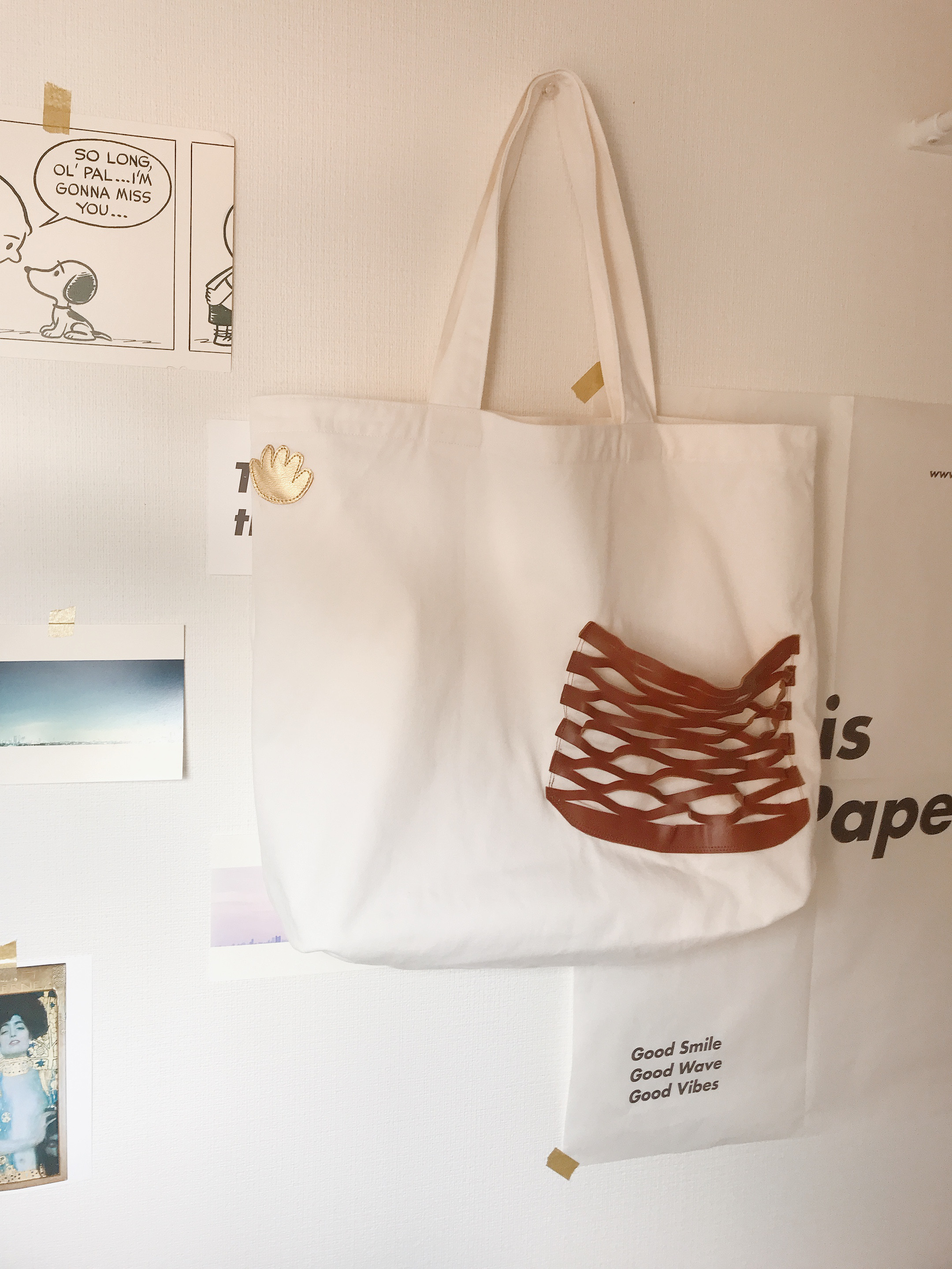 トートバッグ 茶革網