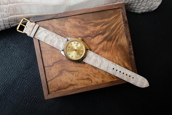 ヒマラヤタロコダイル時計ベルト手縫い時計バンド 5枚目の画像
