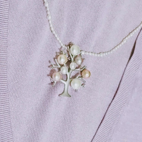 マルチカラー本真珠　花かごブローチ　シルバー製　SILVER925 マルチカラー本真珠花かごブローチシルバー製SILVER925