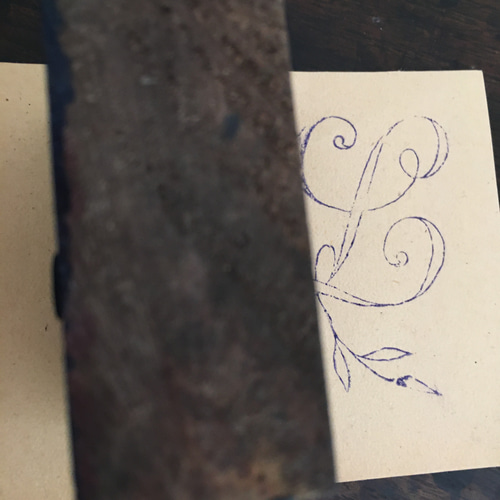 フランスアンティーク刺繍用モノグラムスタンプ L 編み図・パターン