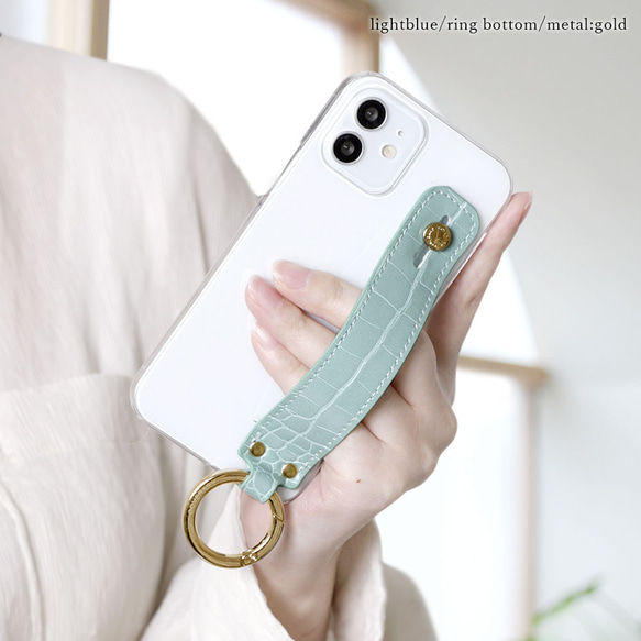 スマホケース 全機種対応 クリアケース ハンドベルト iPhone