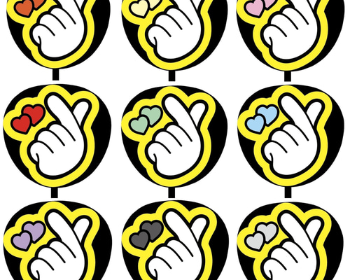 即購入可】ファンサうちわ文字 カンペうちわ 規定内サイズ 指ハート