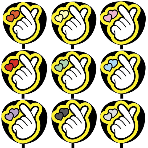 即購入可】ファンサうちわ文字 カンペうちわ 規定内サイズ 指ハート