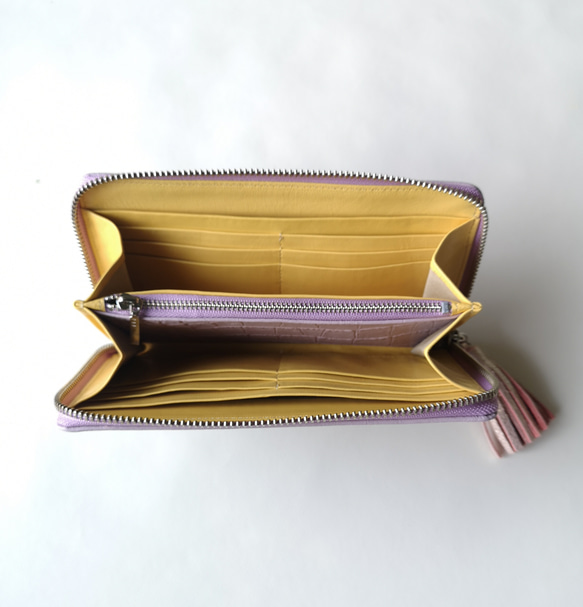 【Sale☆】収納力重視！長財布〈TORON〉Lavenderラベンダー 3枚目の画像