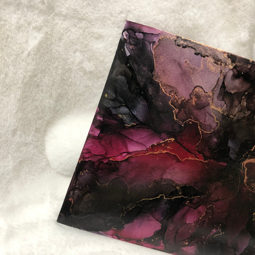 R02 アルコールインクアート 原画 アートパネル インテリア 抽象画 赤