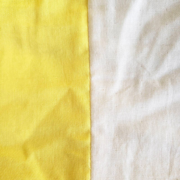 ミモザと黄色と生成り✳オーガニックダブルガーゼのスヌード　春夏 7枚目の画像