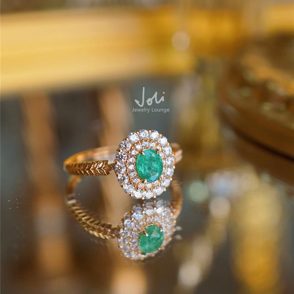 emerald〗天然 エメラルド エレガント 綺麗 シンプル ヘイロー