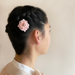 2way 桜刺繍ブローチ(ピンク)【受注制作】 6枚目の画像