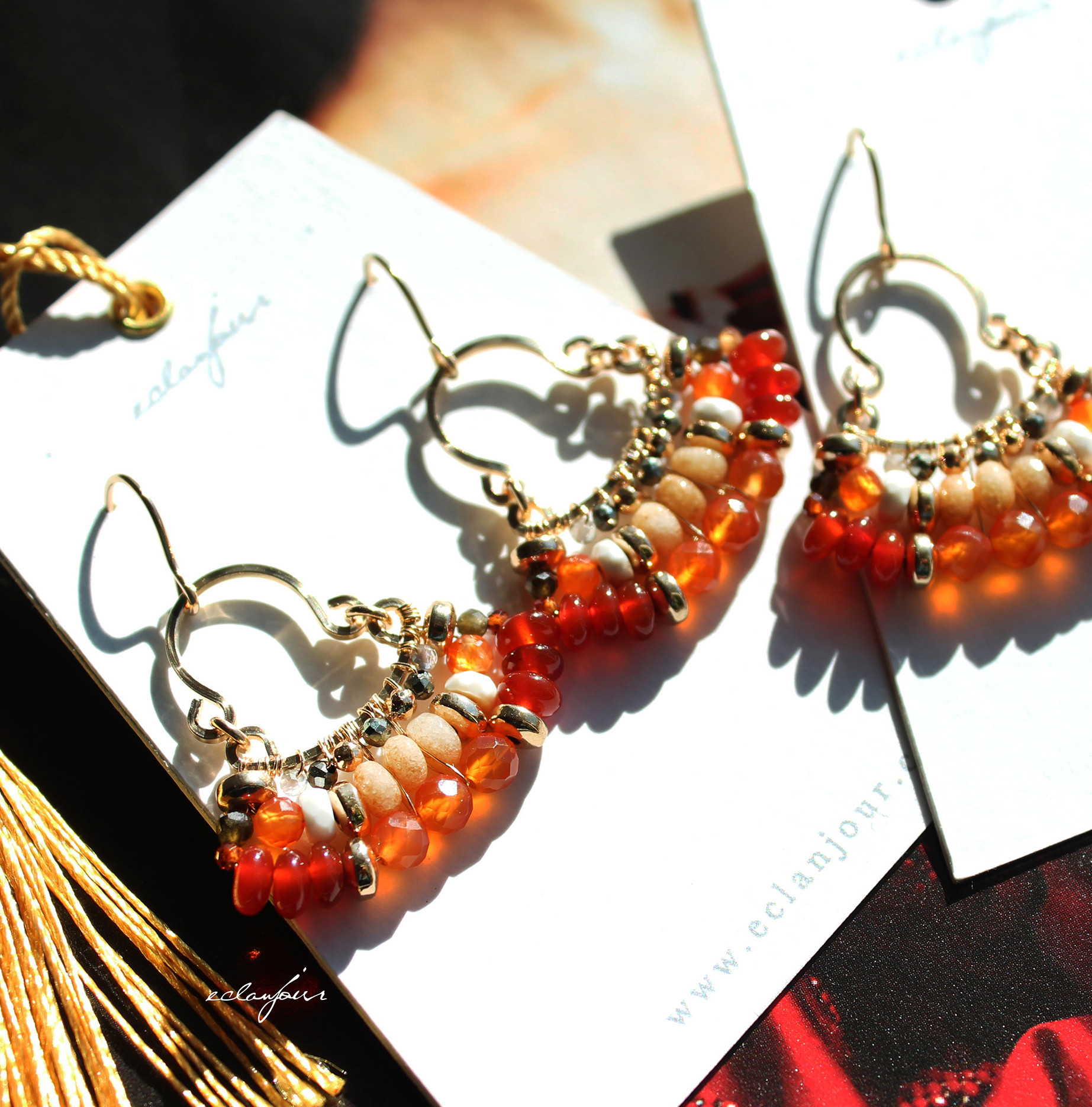 14kgf／ペルシアンスカーレットピアス＆イヤリング【eclanjour】