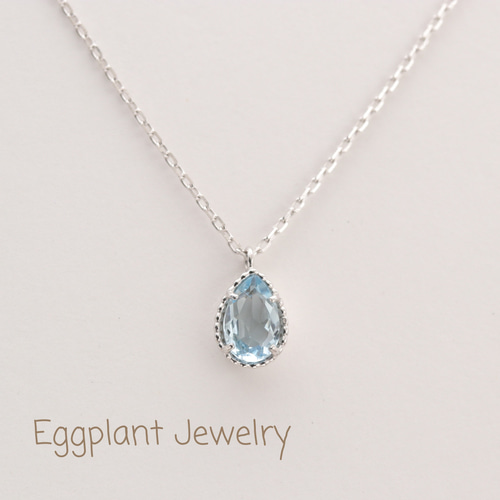 アクアマリン ペンダント K10WG