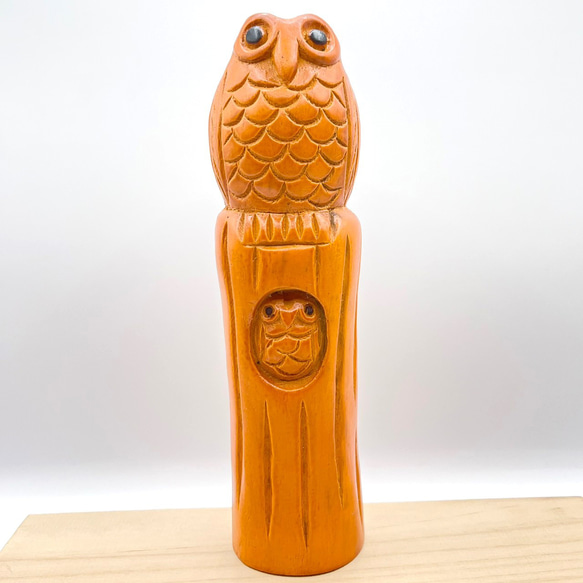 子袋OWL　ふくろう【木彫り】【ベトナム製】 1枚目の画像