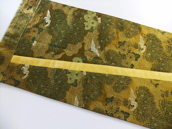 【(16)1837】32×97・和風大型マット・古典柄・大正昭和時代の帯からリメイク 3枚目の画像