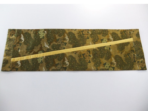 【(16)1837】32×97・和風大型マット・古典柄・大正昭和時代の帯からリメイク 6枚目の画像