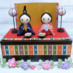 すっきりシックな大人カラーのおひな様 ひな人形 ひな祭り つまみ細工