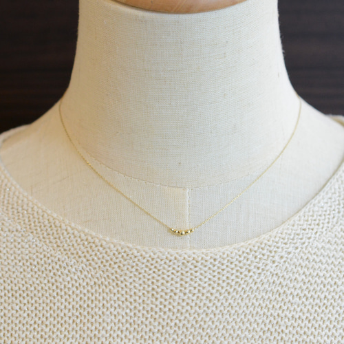 K10キラキラミラーボールネックレス 華奢 ネックレス・ペンダント