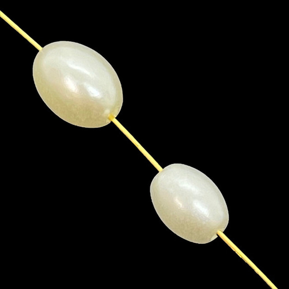 【100顆】珍珠珠★橢圓形/6.5×5mm★米白色橢圓樹脂珍珠塑膠珍珠 第5張的照片