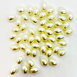 【50顆】珍珠珠★橢圓形/8×6mm★米白色橢圓形樹脂珍珠塑膠珍珠 第5張的照片