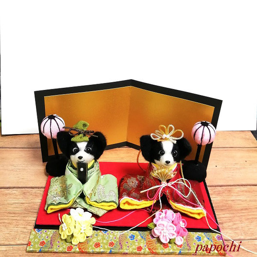 羊毛ひな人形セット(パピヨン) 羊毛フェルト papochi 通販 17216133