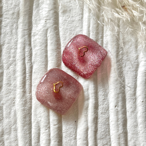 フットネイル アシメカラー ハートマグネットネイルチップ 親指セット