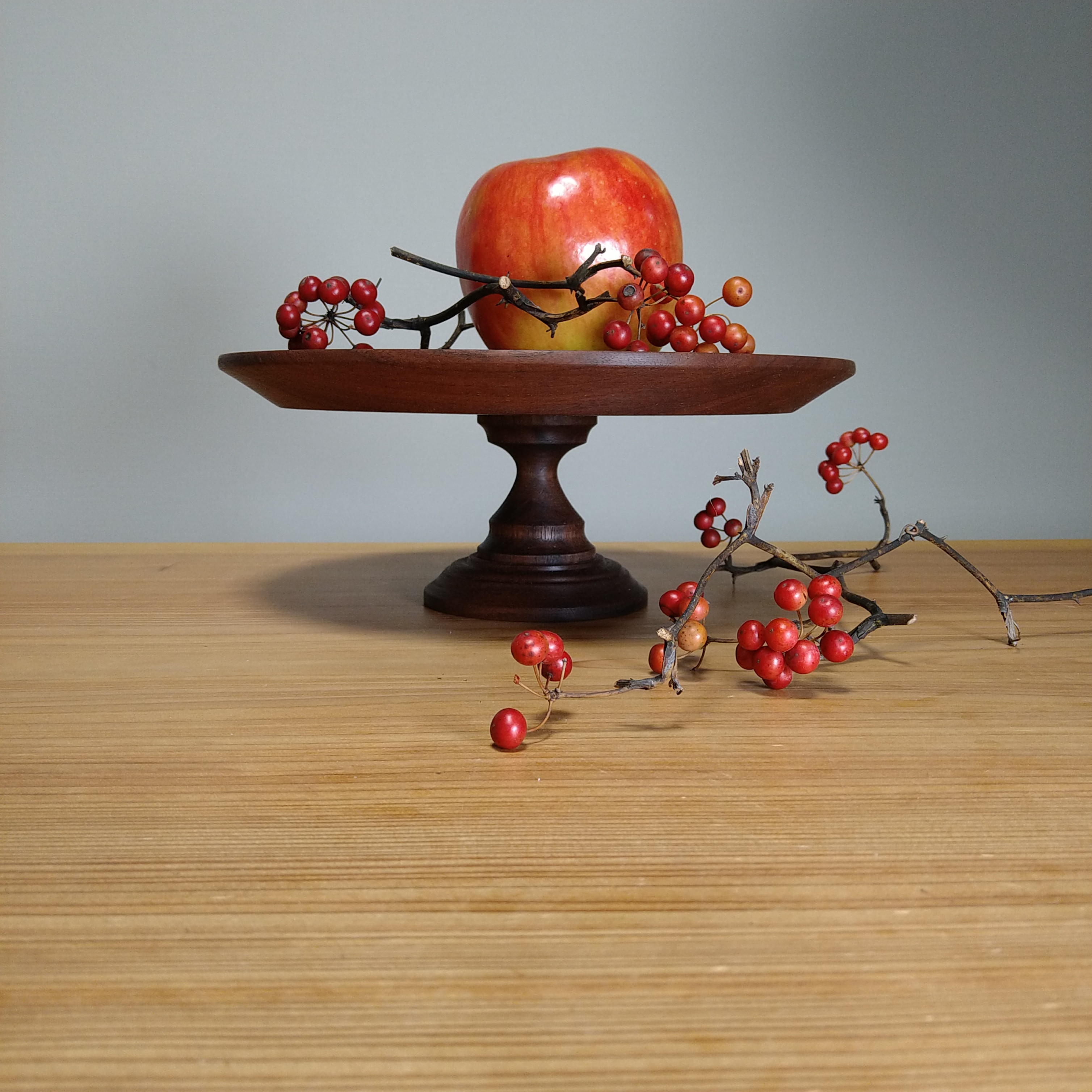 ２1.5センチ　北欧テイスト　ケーキスタンド ・コンポート  ブラックウォールナット　高さ約7.5センチ