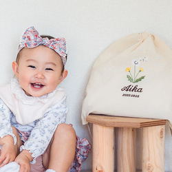 一升餅 刺繍名入れ 一升パン 1歳 名前入りリュック・生成り 