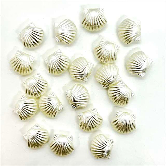 【20顆】珍珠珠★貝殼/11×12.5mm★米白色貝殼樹脂珍珠塑膠珍珠 第4張的照片