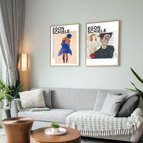 抽象画 アートポスター インテリアポスター イラスト エゴンシーレ