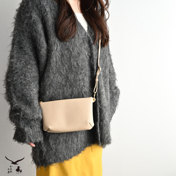 Hiroko Hayashi OTTICAレザーポシェット 美品 新作 本革 ショルダーバッグ メッシュ レザー サコッシュ
