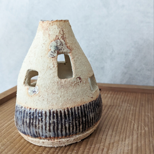 No．11】陶器のオブジェ・キャンドルホルダー キャンドル