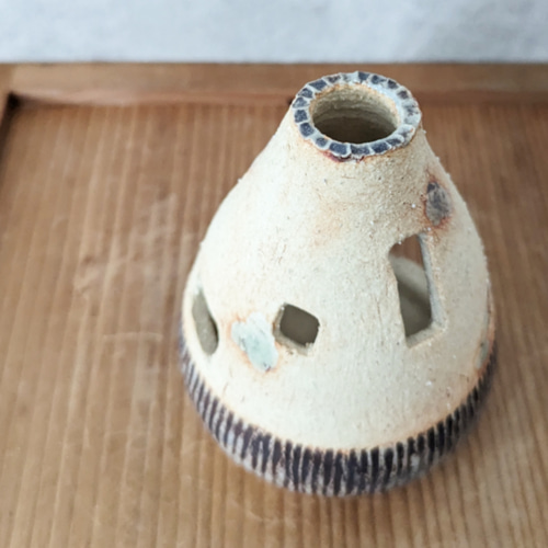 No．11】陶器のオブジェ・キャンドルホルダー キャンドル