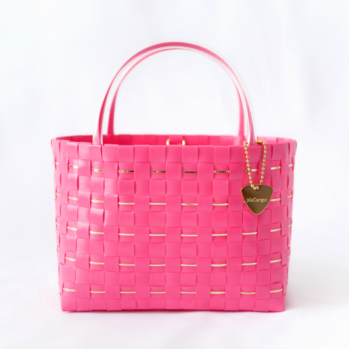 S＋サイズ】GOLD×ビビッドピンク 2WAYプラカゴバッグ プラカゴ