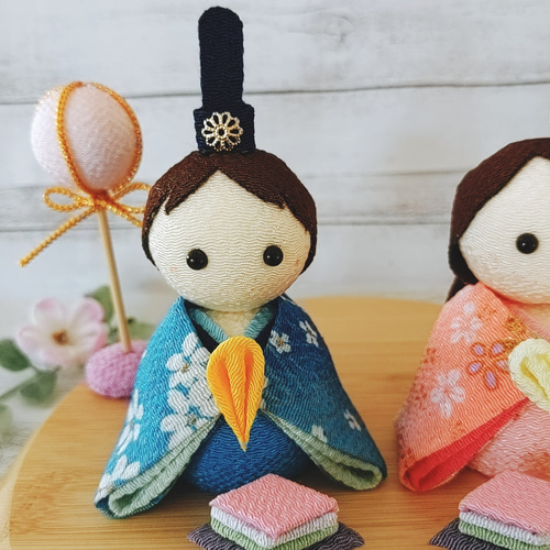 最大10%OFFクーポン パステルカラーのお雛様 ひな人形 ひな祭り つまみ細工 おひな様 雛人形・ひな祭り
