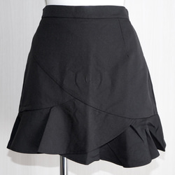 Hem-Frill Mermaid Mini Skirt (black) ミニスカート ブラック 黒 韓国風 6枚目の画像