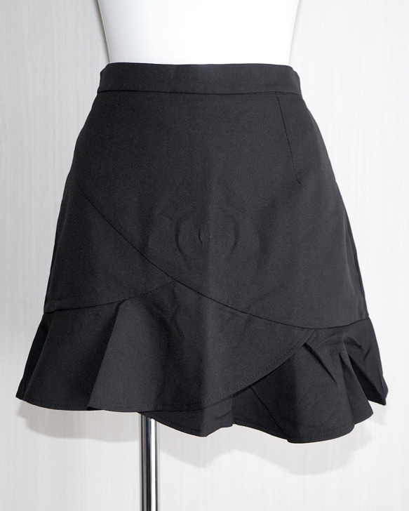 Hem-Frill Mermaid Mini Skirt (black) ミニスカート ブラック 黒 韓国風 6枚目の画像