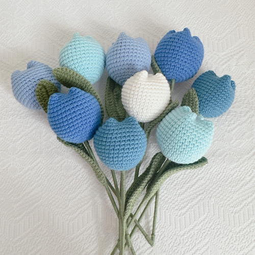 在庫セール‼️チューリップ 編みぐるみ ブーケ かぎ針編み 9本