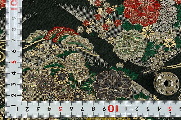 金襴 遠山 (とおやま) 黒（8450-2B1-2）生地幅約33cm×長さ50cm☆ 連続カット可 8枚目の画像