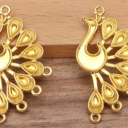 クジャク 1個 孔雀 くじゃく パーツ モチーフ 鳥 メタル チャーム