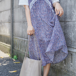 Flower Cami-onepiece & T-shirts 2P SET ロング丈ワンピース ブルー 青 ガーリー 2枚目の画像