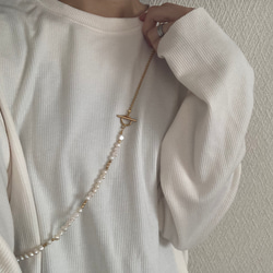 ーlong pearl ball  chain necklaceー　ロングネックレス　ボールチェーン　パールネックレス　 9枚目の画像