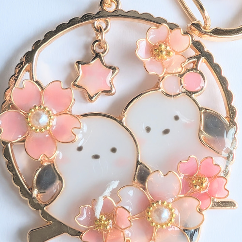 No.538 レジン ヘアゴム キーホルダー シマエナガ ファンタジー
